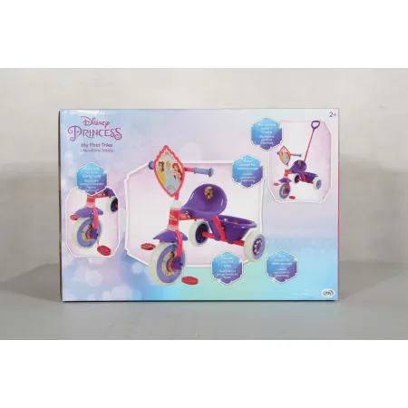 Triciclo Bambini con Maniglia Regolabile Principesse Disney Ruote EVA