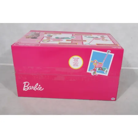 Triciclo Bambini con Maniglia Regolabile Removibile Barbie Ruote EVA