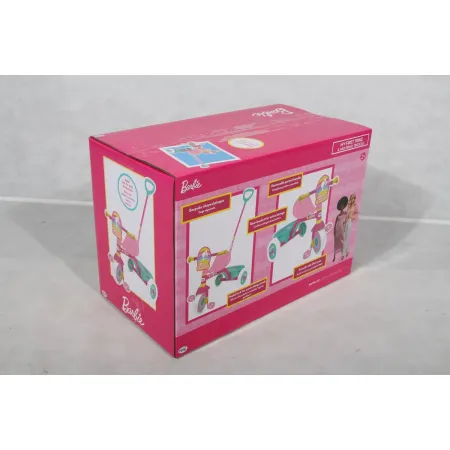 Triciclo Bambini con Maniglia Regolabile Removibile Barbie Ruote EVA