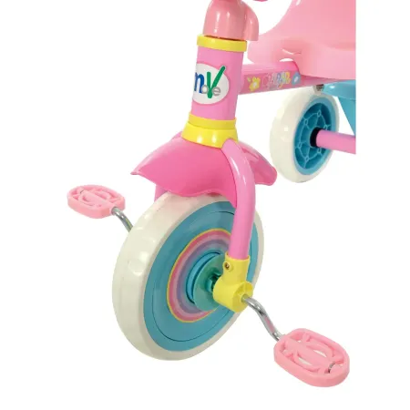 Triciclo Bambini con Maniglia Regolabile Removibile Barbie Ruote EVA