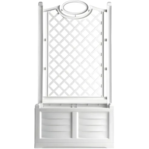 Fioriera Separé Bianco Griglia Effetto Legno 80x42,5 cm da Esterno