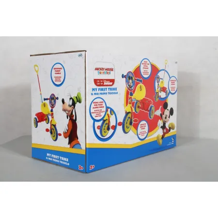 Triciclo per Bambini Maniglia Regolabile Topolino Disney Ruote EVA