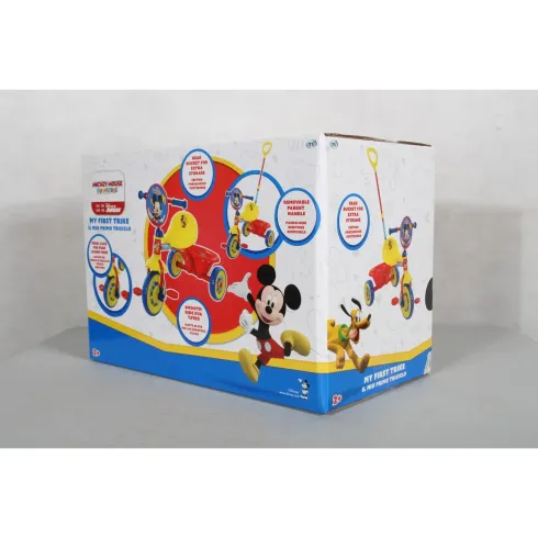 Triciclo per Bambini Maniglia Regolabile Topolino Disney Ruote EVA