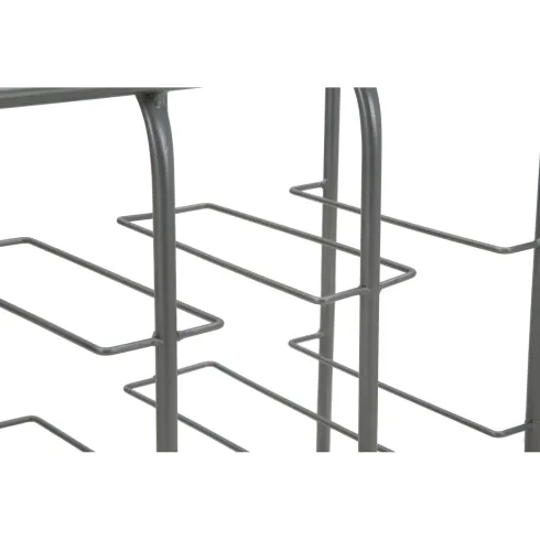 Portabottiglie in Metallo 9 Posti Grigio Scuro Rack Vino Salvaspazio