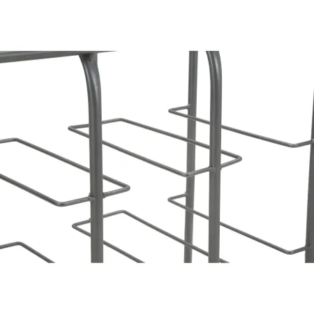 Portabottiglie in Metallo 9 Posti Grigio Scuro Rack Vino Salvaspazio