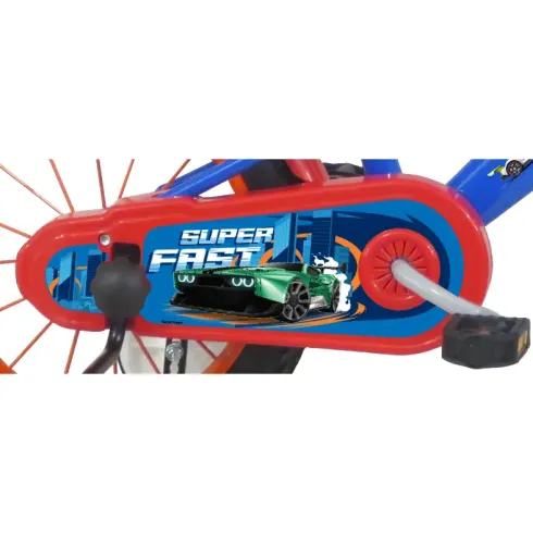 Bicicletta per Bambini 14" Hot Wheels Blu Rotelle Removibili Acciaio