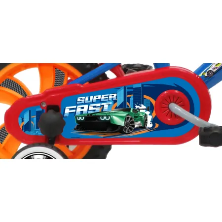 Bicicletta per Bambini 12" Hot Wheels Blu Rotelle Removibili Acciaio