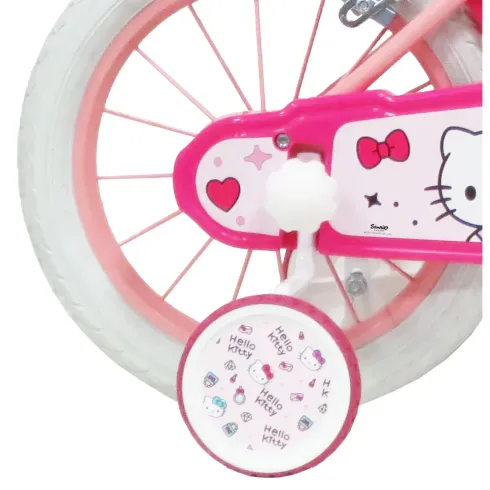 Bicicletta per Bambini 14" Hello Kitty Rosa Rotelle Removibili Acciaio