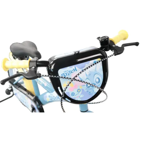 Bicicletta per Bambini 16" Stitch Disney Rotelle Removibili Acciaio