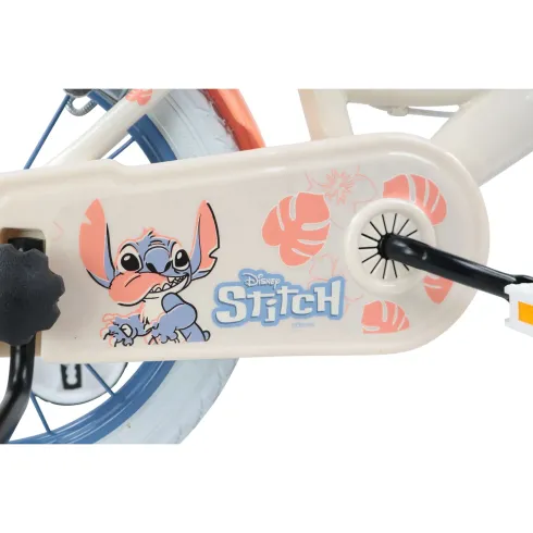 Bicicletta per Bambini 14" Stitch Disney Beige con Rotelle Removibili