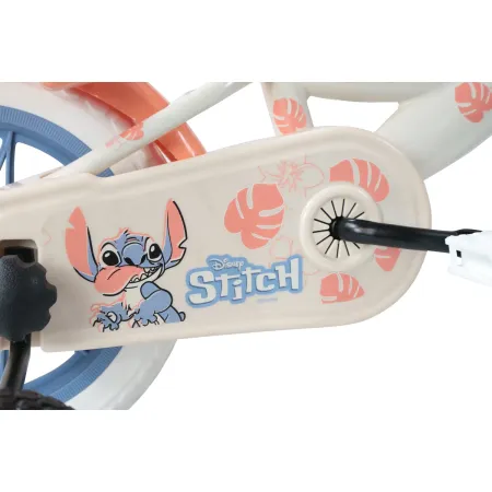 Bicicletta per Bambini 12" Stitch Disney Beige con Rotelle Removibili