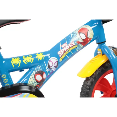 Bicicletta per Bambini Spidey Marvel 12" Azzurro Rotelle Removibili