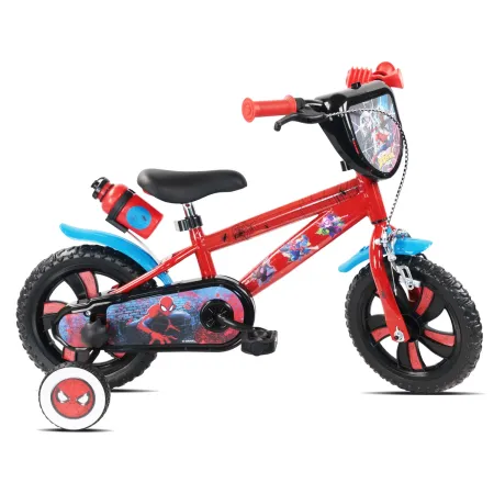 Bicicletta per Bambini Spiderman Marvel 12" Rosso Rotelle Removibili