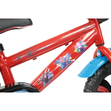 Bicicletta per Bambini Spiderman Marvel 12" Rosso Rotelle Removibili