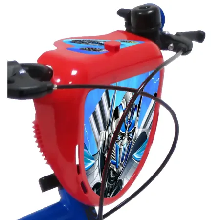 Bicicletta per Bambini 16" Transformers Rosso Blu Rotelle Borraccia