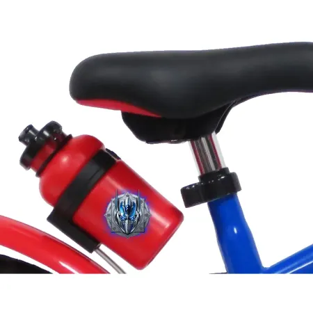 Bicicletta per Bambini 16" Transformers Rosso Blu Rotelle Borraccia