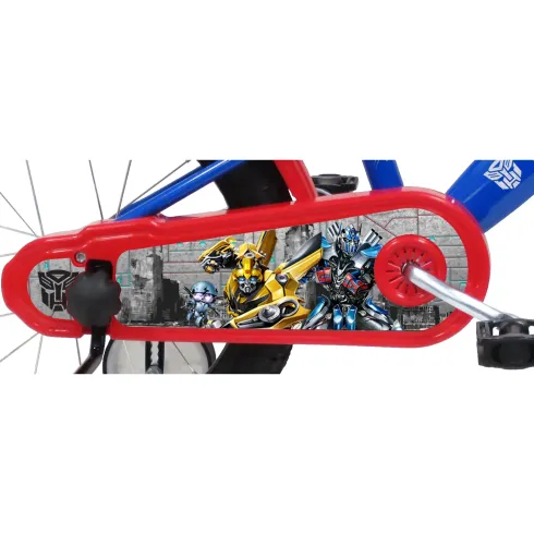 Bicicletta per Bambini 16" Transformers Rosso Blu Rotelle Borraccia
