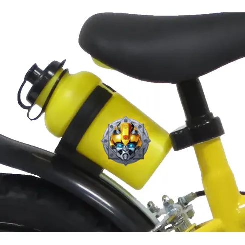Bicicletta per Bambini 14" Transformers Giallo con Rotelle Borraccia