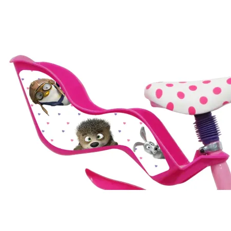Bicicletta per Bambini 14" Masha e Orso Bianco con Portabambola Rotelle