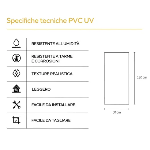Set 6 Pannelli Decorativi Effetto Marmo Grigio PVC 120x60 Rivestimento