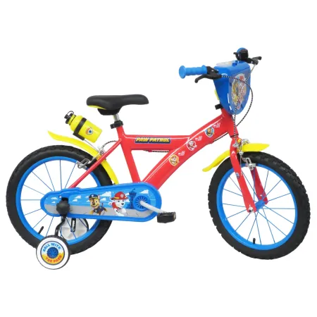 Bicicletta Bambini 16" Paw Patrol Rosso Rotelle Removibili Borraccia