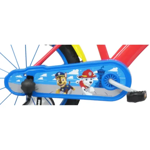 Bicicletta Bambini 16" Paw Patrol Rosso Rotelle Removibili Borraccia