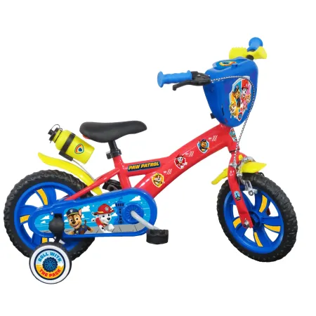 Bicicletta Bambini 12" Paw Patrol Rosso Rotelle Removibili Borraccia