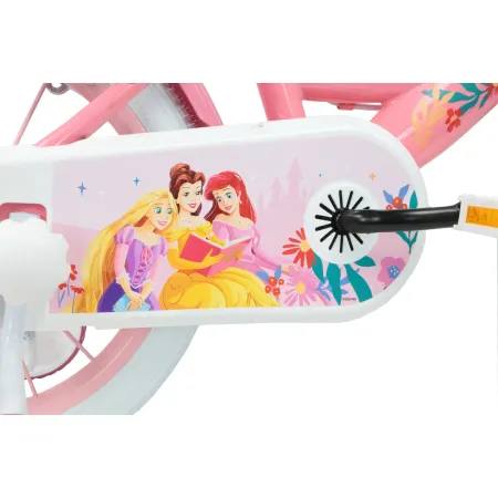 Bicicletta Bambini 14" Principesse Disney Rosa Rotelle Cestino Sedile