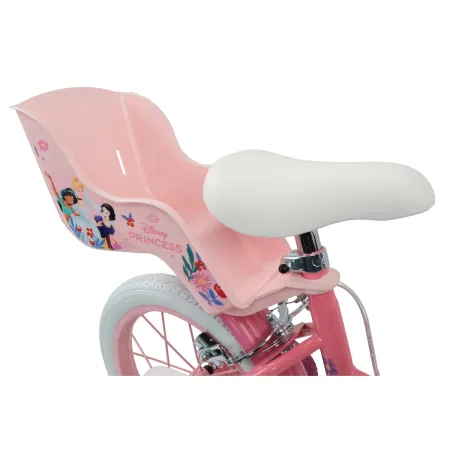 Bicicletta Bambini 14" Principesse Disney Rosa Rotelle Cestino Sedile