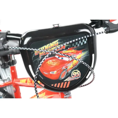Bicicletta per Bambini 16" Cars Rosso Nero Rotelle Borraccia Trombetta