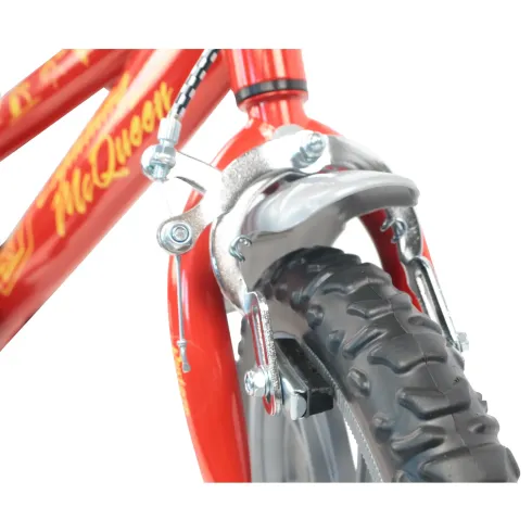 Bicicletta per Bambini 12" Cars Rosso Nero Rotelle Borraccia Trombetta