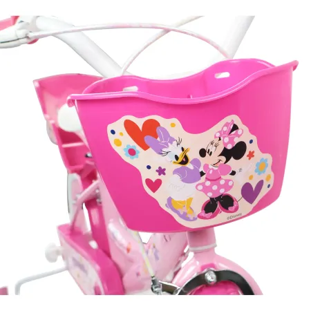 Bicicletta per Bambini 16" Minnie Disney Rosa Cestino Portabambola