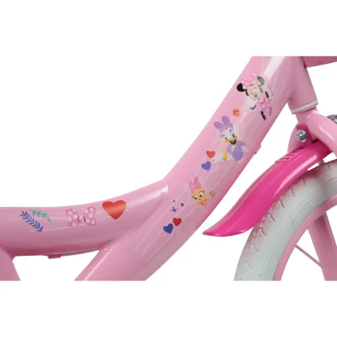 Bicicletta per Bambini 16" Minnie Disney Rosa Cestino Portabambola