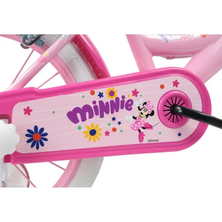 Bicicletta per Bambini 16" Minnie Disney Rosa Cestino Portabambola