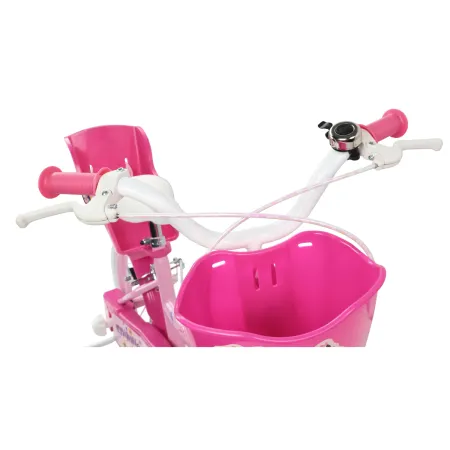 Bicicletta per Bambini 14" Minnie Disney Rosa Cestino Portabambola