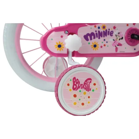 Bicicletta per Bambini 14" Minnie Disney Rosa Cestino Portabambola