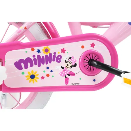 Bicicletta per Bambini 14" Minnie Disney Rosa Cestino Portabambola