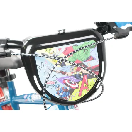 Bicicletta Bambini 14" Avengers Azzurro Rotelle Removibili Parafanghi