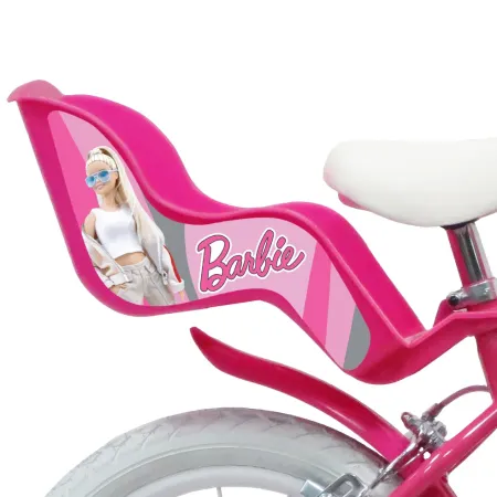 Bicicletta per Bambini 16" Barbie Rosa Rotelle Cestino Portabambola