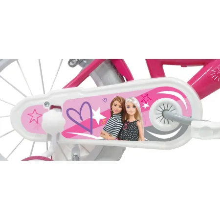 Bicicletta per Bambini 14" Barbie Rosa Rotelle Cestino Portabambola