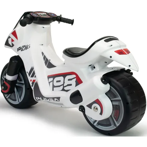 Moto Cavalcabile per Bambini Scooter Bianco Massimo 50 kg Maniglia