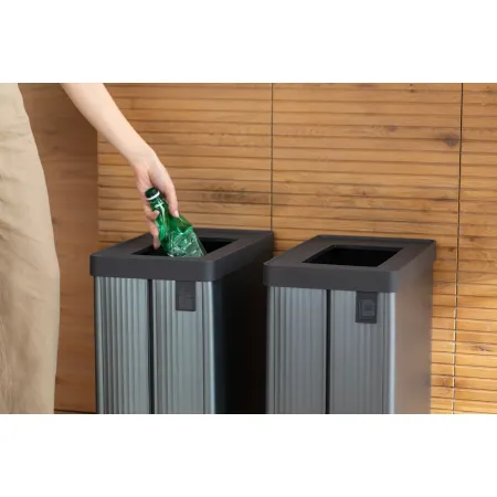 Pattumiera Keter 54L Blu Perlato Differenziata Materiale Riciclato