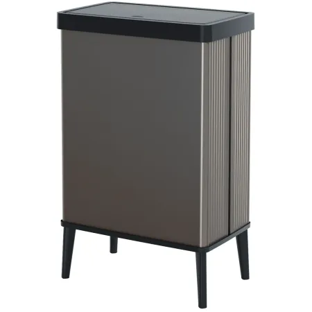 Pattumiera Keter 54L Grigio Perlato Apertura Push per Cucina con Gambe