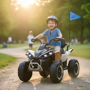 Quad Elettrico per Bambini 24V Beige ATV Safari Telecomando MP3 2