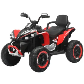 Quad Elettrico per Bambini 24V Rosso ATV Safari Telecomando MP3