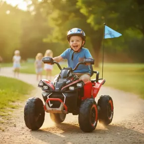 Quad Elettrico per Bambini 24V Rosso ATV Safari Telecomando MP3 2