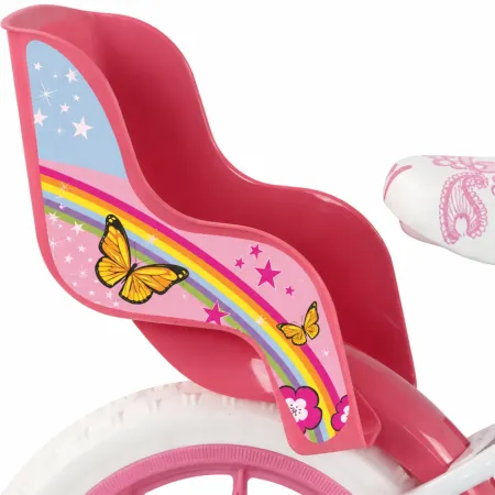 Bicicletta per Bambini 12" Rosa Unicorno Rotelle Removibili Cestino
