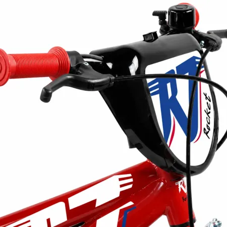 Bicicletta per Bambini 14" Rosso Rocket Rotelle Borraccia Trombetta