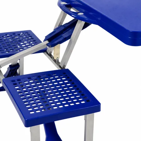 Set Pieghevole Picnic in Alluminio Abs Tavolo con Panche Campeggio