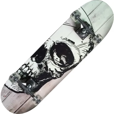 Skateboard 79x20 Scheletro Bianco Acero 9 Strati Truck Alluminio ABEC5
